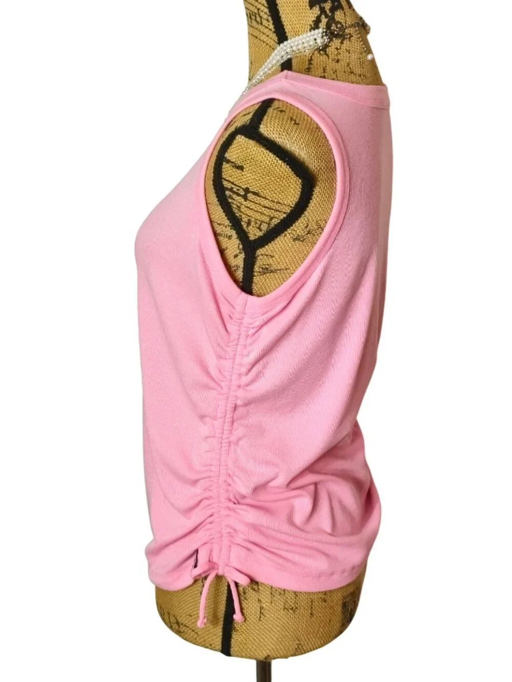 Justice Girls XL Plus Athletic Tank Top Pink Adjust Sides Sporty 16/18 Activewea